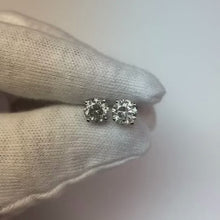 White Gold 14K Prong Round Natural Earth Mined Diamond Stud Earring G Si1 2 Carats