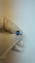 Solitaire Ring with Accents Radiant Ceylon Sapphire & Natural Earth Mined Diamond 4 Carats