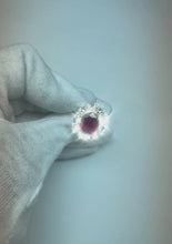 Red Ruby Halo Natural Earth Mined Diamond Wedding Ring White Gold 14K 6.5 Ct