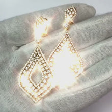 White Gold 14K Women Chandelier Earring Round Natural Earth Mined Diamonds 5 Carats