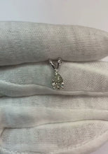 1 Carat Pear Cut Solitaire Natural Earth Mined Diamond Necklace Pendant White Gold 14K