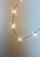 Natural Earth Mined Diamond Half Way Around Chain Necklace 1.50 Carats 14K White Gold