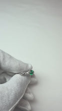 1.50 Carats Green Emerald Ring Twisted Shank White Gold 14K