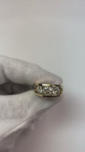 Men's Natural Earth Mined Diamond Ring 3 Stone Gold 2 Carats
