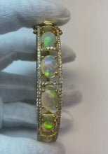 Opal Natural Earth Mined Diamond Bracelet Prong Set 89 Carats Bracelet Women