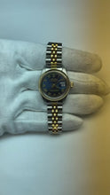 Two Tone Fluted Bezel Datejust Lady Watch Blue Roman Dial Rolex