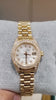 Rolex Datejust Year 2003 White Mother Of Pearl Diamond Dial 26 mm Yellow Gold Ladies Watch