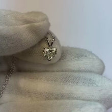 Heart Cut Natural Earth Mined Diamond Necklace Pendant 1 Carat White Gold 14K Jewellery
