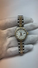 Rolex Silver Natural Earth Mined Diamond Dial Datejust Women Watch Two Tone Bracelet