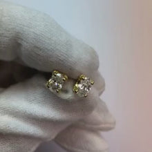 Oval Natural Earth Mined Diamond Studs 2 Carats Yellow Gold
