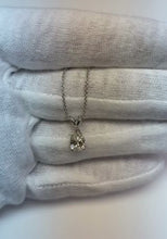 Solitaire Pear Pendant Necklace 1 Carats White Gold 14K