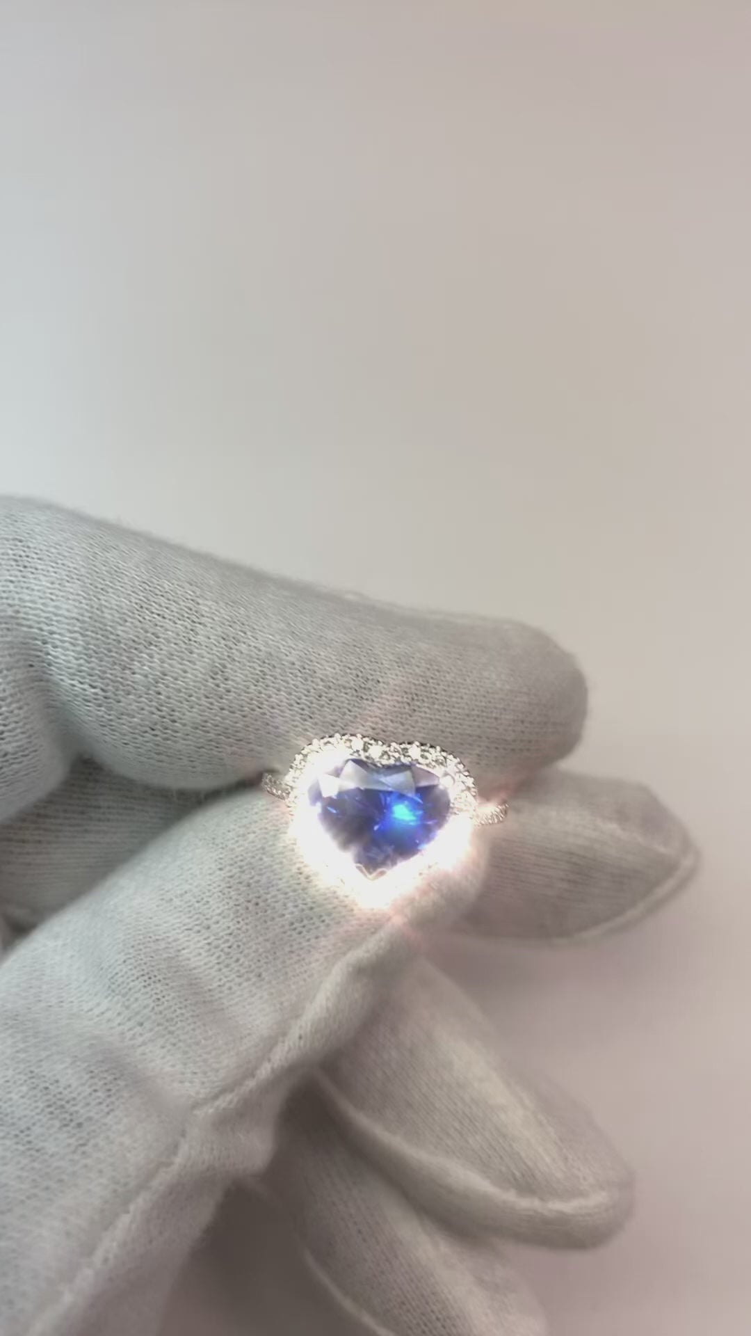 Halo Heart Sapphire Ring