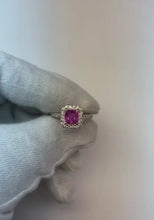 2 Ct Pink Sapphire And Natural Earth Mined Diamond Ring 14K White Gold