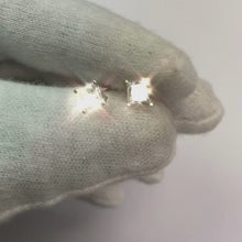 1.5 Ct Princess Cut Natural Earth Mined Diamond Stud Earring 14K White Gold
