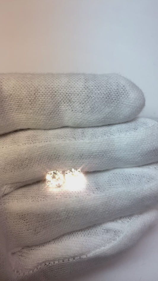 White Gold 2.20 Ct Natural Earth Mined Diamonds Studs Earrings