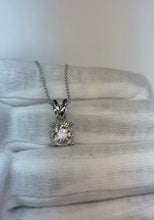 1.25 Carats Solitaire Round Natural Earth Mined Diamond Necklace Pendant White Gold 14K