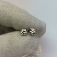 Round Natural Earth Mined Diamond Stud Earring 1 Carat Four Prong White Gold 14K Jewellery