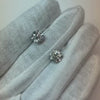Round 3 Carat Diamond Earring Pair Leverbacks White Gold 14K