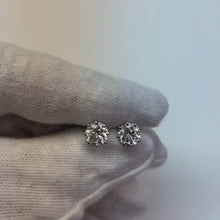 2 Ct Natural Earth Mined Diamond Stud Earring Solid White Gold Jewellery