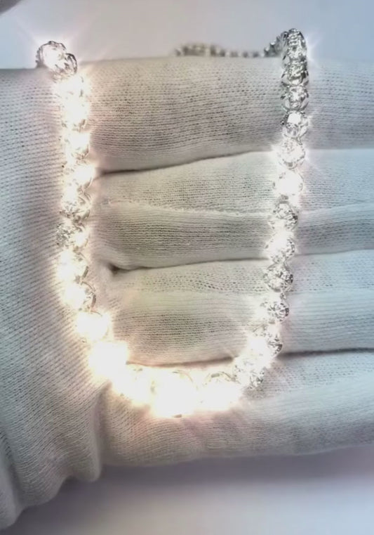 15 Ct Prong Set Round Cut Diamond Necklace 14K White Gold
