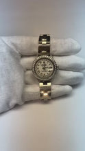 Ladies Date Watch With White String Natural Earth Mined Diamond Dial Bezel Ss Oyster