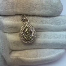 Pear With Round Cut Natural Earth Mined Diamond Pendant Necklace 5.5 Carat White Gold 14K