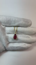 3.50 Ct Pear Cut Red Ruby Natural Earth Mined Diamond Pendant Necklace White Gold
