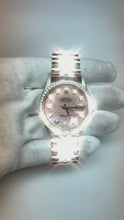Pink Natural Earth Mined Diamond Dial Rolex Datejust Watch Oyster Perpetual Bezel QUICK SET