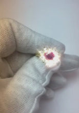 2.25 Carats Heart Cut Ruby And Natural Earth Mined Diamond Ring Yellow Gold 14K