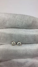 Stud Earring Martini Set Round Natural Earth Mined Diamond White Gold 14K