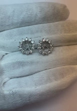 Women 1.26 Ct Round Cut Natural Earth Mined Diamonds Halo Jackets Studs Earring White Gold
