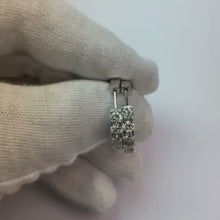 Sparkling 5.70 Carats Natural Earth Mined Diamonds Women Hoop Earrings 14K Gold White