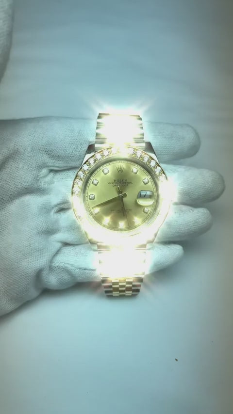 41 Mm Custom Natural Earth Mined Diamond 5 Ct Bezel To Fit Rolex Datejust Or All Watch Models