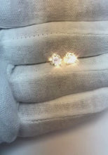 Prong Set 2 Carats Round Natural Earth Mined Diamond Women Stud Earring White Gold 14K