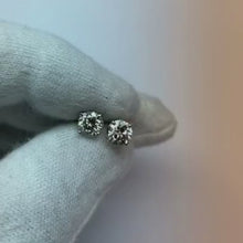 White Gold 14K 1.50 Carats Basket Type Set Round Natural Earth Mined Diamond Stud Earring