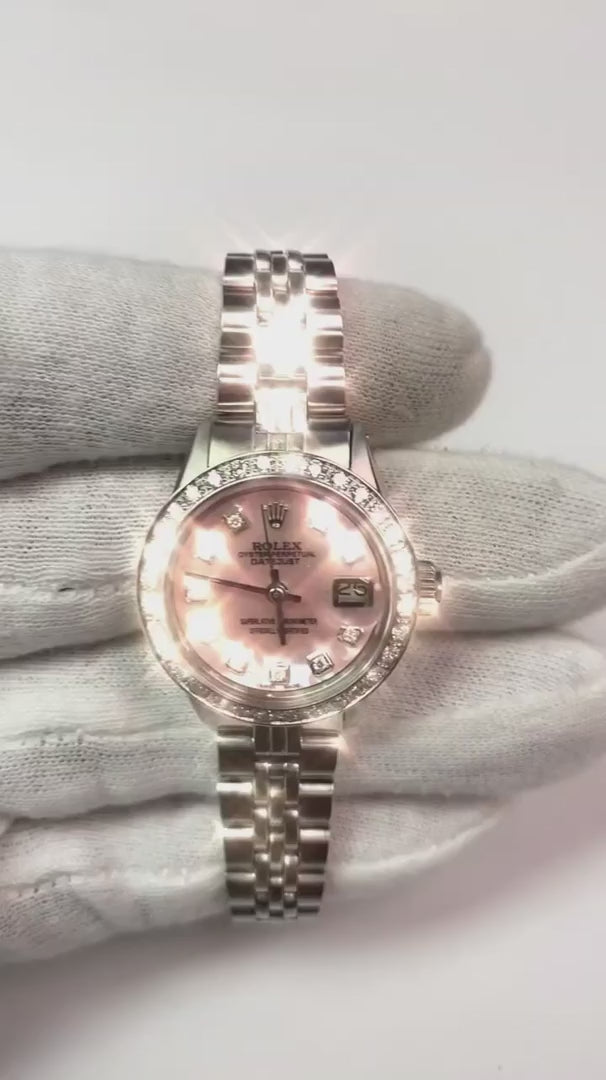 Rolex Datejust Ss Jubilee Bracelet Pink Mop Diamond Dial Ladies Watch2