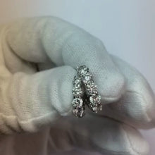 3.36 Ct Round Brilliant Cut Real Natural Earth Mined Diamonds Ladies Hoop Earrings Gold White