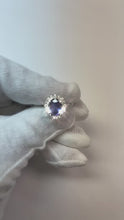 3 Carat Blue Sapphire Halo Ring