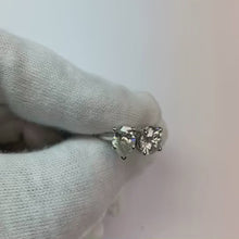 Toi et Moi Two Stone Round & Pear Natural Earth Mined Diamond Ring 4 Carats White Gold 14K