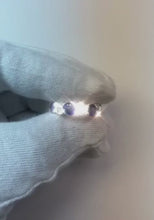 Alternating Blue Sapphire & White Natural Earth Mined Diamond Eternity Wedding Band