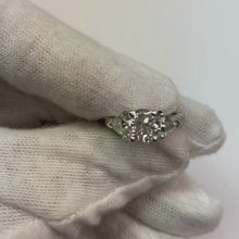 Antique Style 3 Stone Ring Old Mine Cut & Trillion Natural Earth Mined Diamond 2.25 Carats