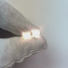 4 Prong Set Princess Natural Earth Mined Diamond Stud Earrings 2.20 Carats White Gold 14K