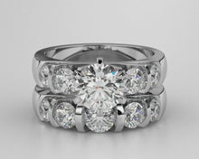 Round Natural Earth Mined Diamond Engagement Ring Set 3.50 Carats Jewellery White Gold
