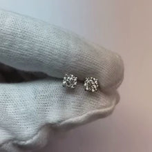 1 Carat Natural Earth Mined Diamond Stud Earring Round Cut
