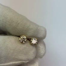 Four Prong Round Natural Earth Mined Diamond 1 Carat Stud Earrings White Gold 14K