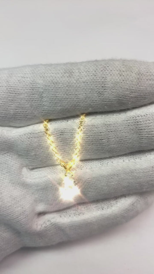 1.50 Carat Real Pear Natural Earth Mined Diamond Jewellery Pendant Necklace Gold