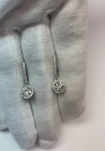 Natural Earth Mined Diamonds Women Dangling Earring Pair 2.25 Carat White Gold