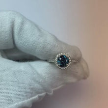 Blue Natural Earth Mined Diamond Ring