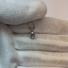 1 Carat Solitaire Round Natural Earth Mined Diamond Necklace Pendant White Gold 14K