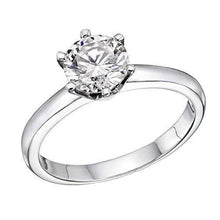 1 Carat Round Solitaire Natural Earth Mined Diamond Ring White Gold Jewelry
